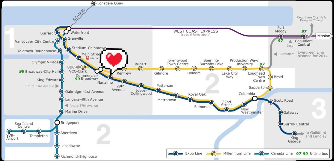 Rare Find Exquisitely New Quiet & Safe Skytrain Home Ванкувър Екстериор снимка